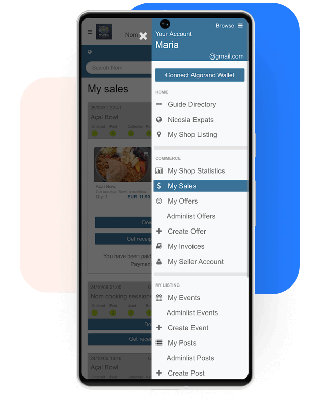 appy.market Local Shopping Shop Admin Menu